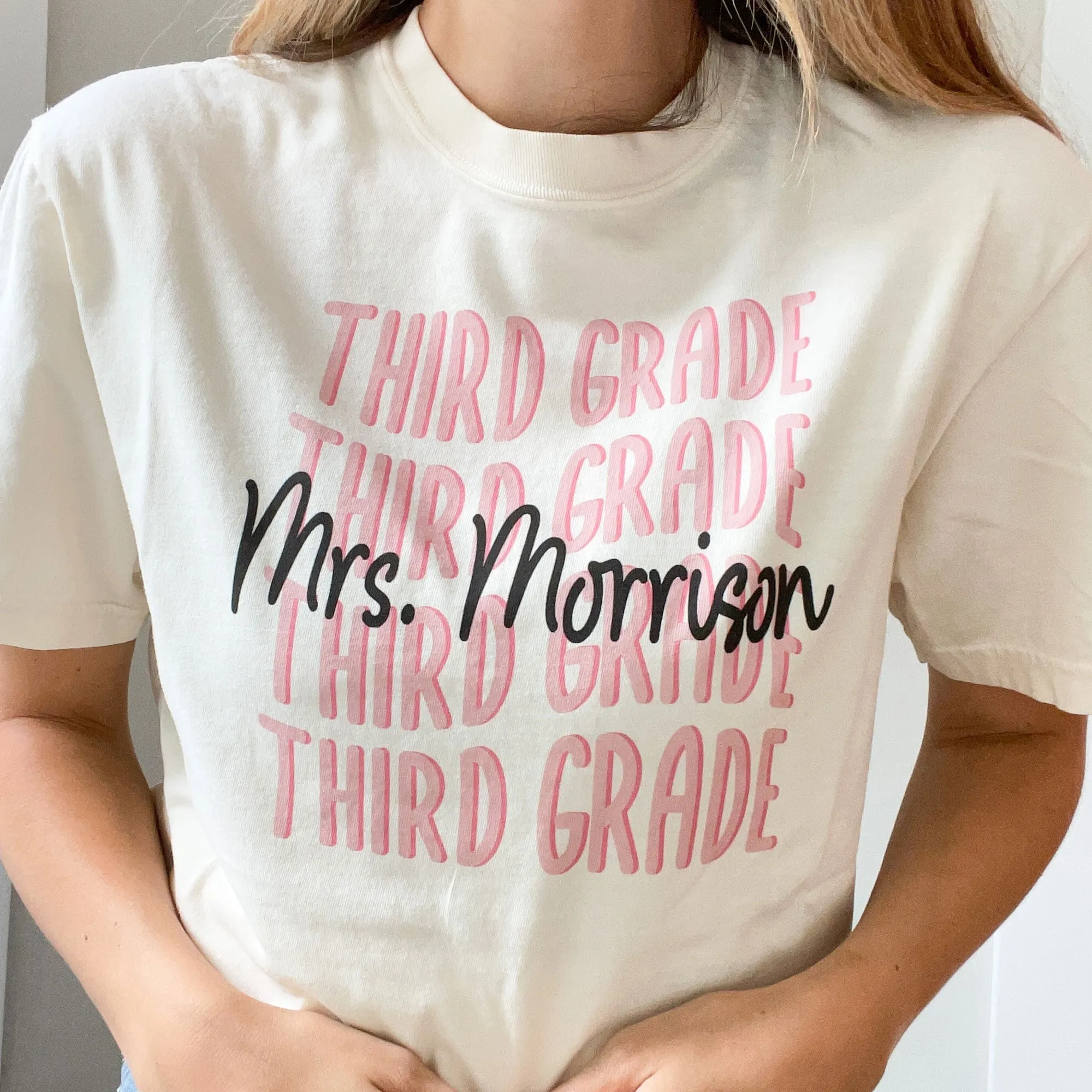 Retro Grade Block Teacher Comfort Colors T-Shirt