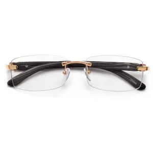 Rimless Wood Temple Stylish Eyewear