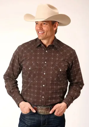 Roper Retro Print (Brown) - Men's Western Shirt