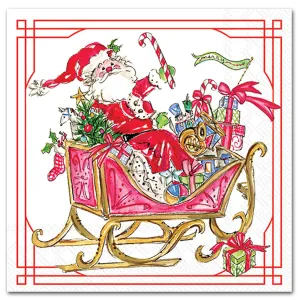 Santa's Sleigh Paper Luncheon Napkins