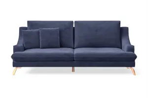 Savona 3 Seater Sofa Dark Blue Velvet