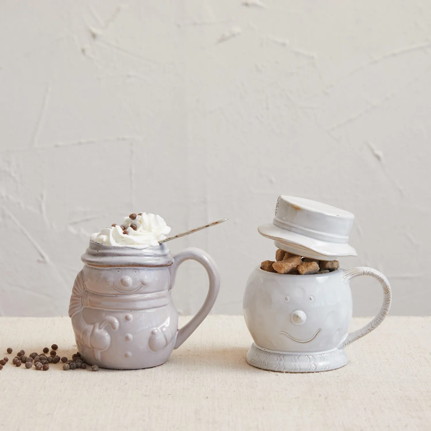 Sculped Snowman Head Mug