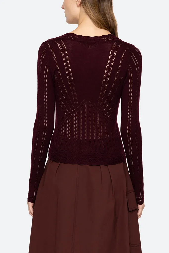 Sea New York - Paxton Knit Long Sleeve - Burgundy