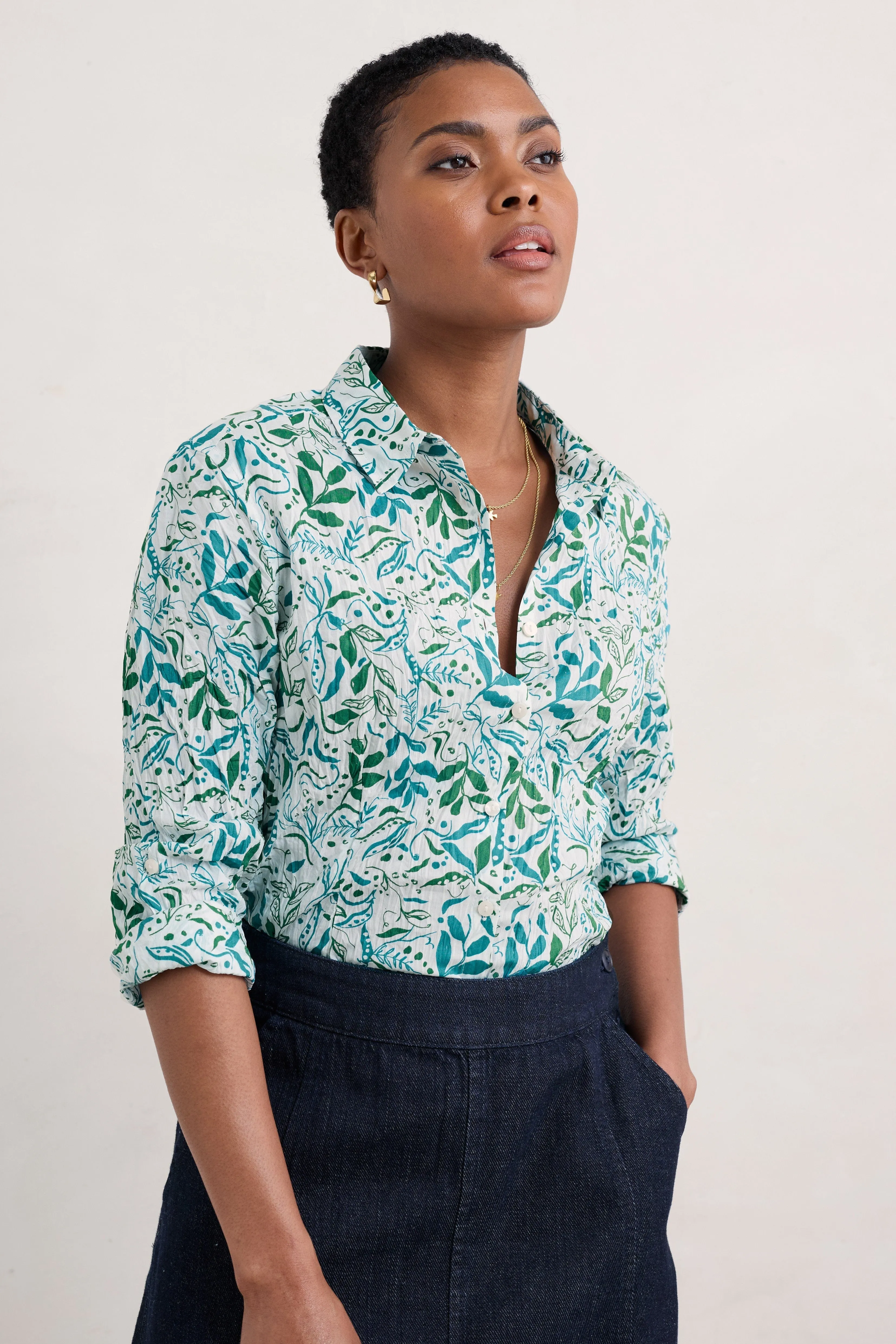 Seasalt Larissa Shirt in Wandering Peas Chalk