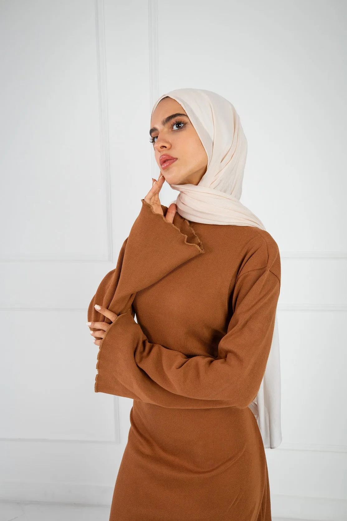 Shapely Dress - Cinnamon Brown