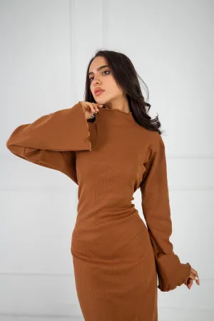 Shapely Dress - Cinnamon Brown