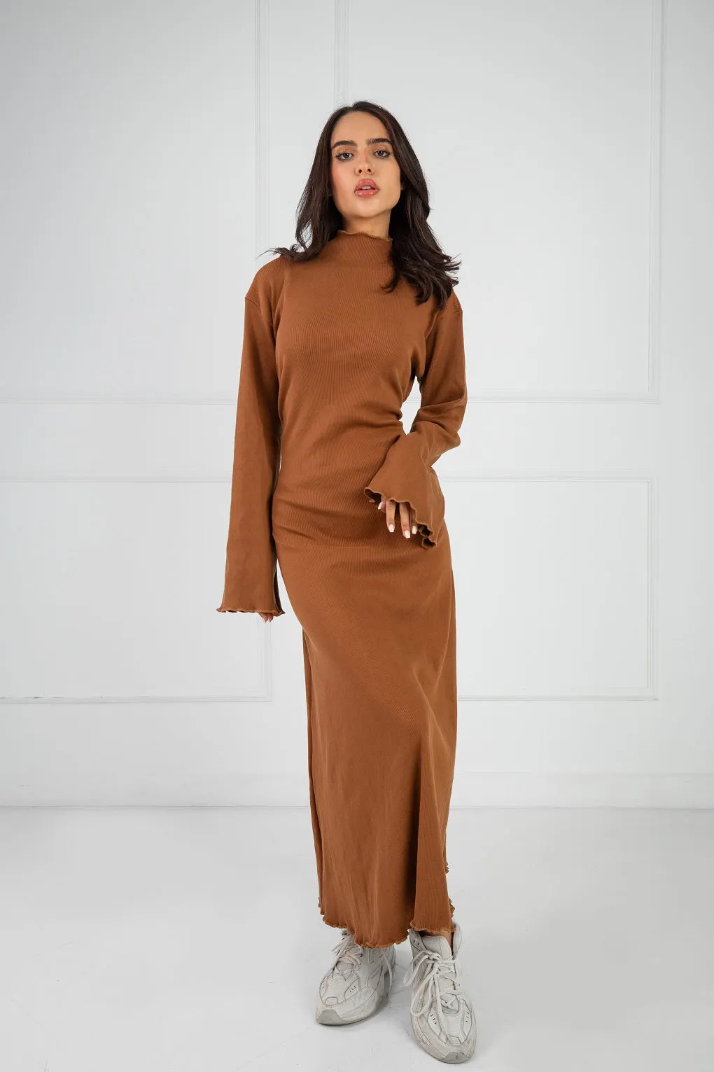 Shapely Dress - Cinnamon Brown