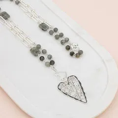 Silver Lacey Heart Necklace**