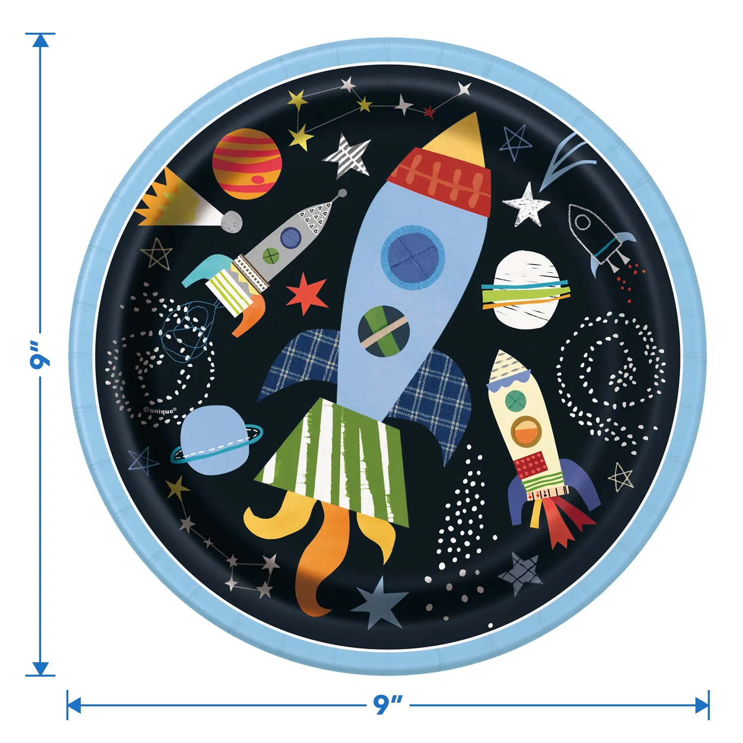 Space and Galaxy Party Supplies and Decorations (Space Shuttle Rockets and Planets Paper Dinner Plates and Napkins (Serves 16))