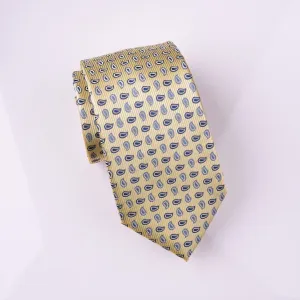 UCLA Colours Blue & Gold Paisley Yellow Floral Woven Tie 3"