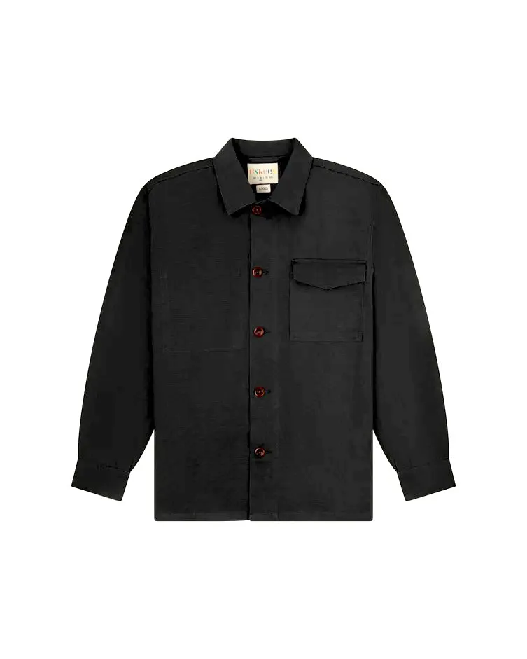 Uskees #3003 Buttoned Work Shirt - SOLID BLACK