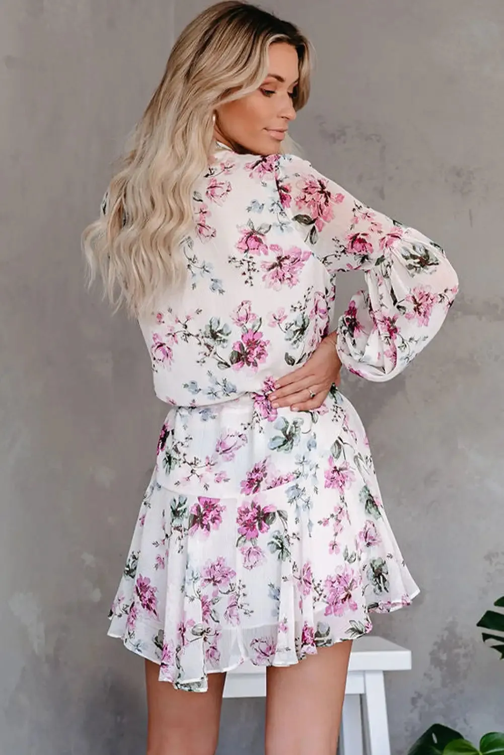 Vintage Floral Drawstring Dress