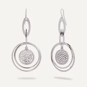 Vivienne Crystal Geometric Dangle Earrings In Silver-Tone