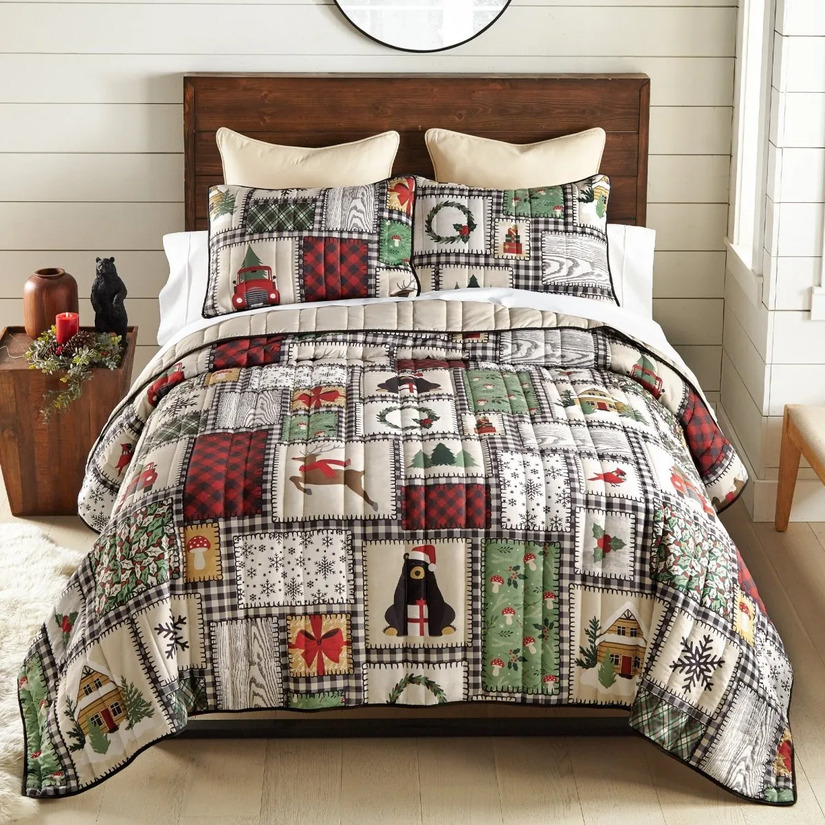 Winter Cottage Quilt Set - Queen